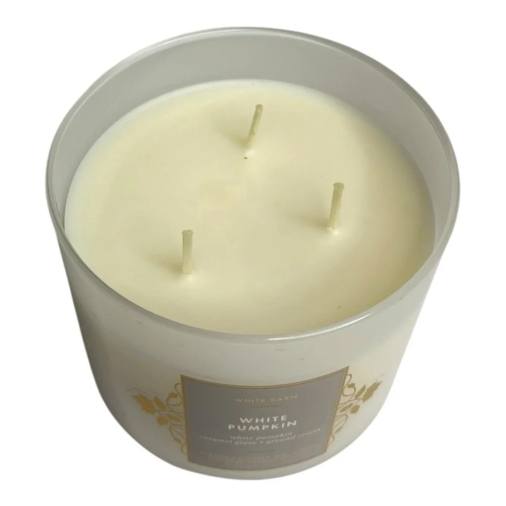 White Barn Bath & Body Works White Pumpkin 3 Wick Scented Candle 14.5 oz